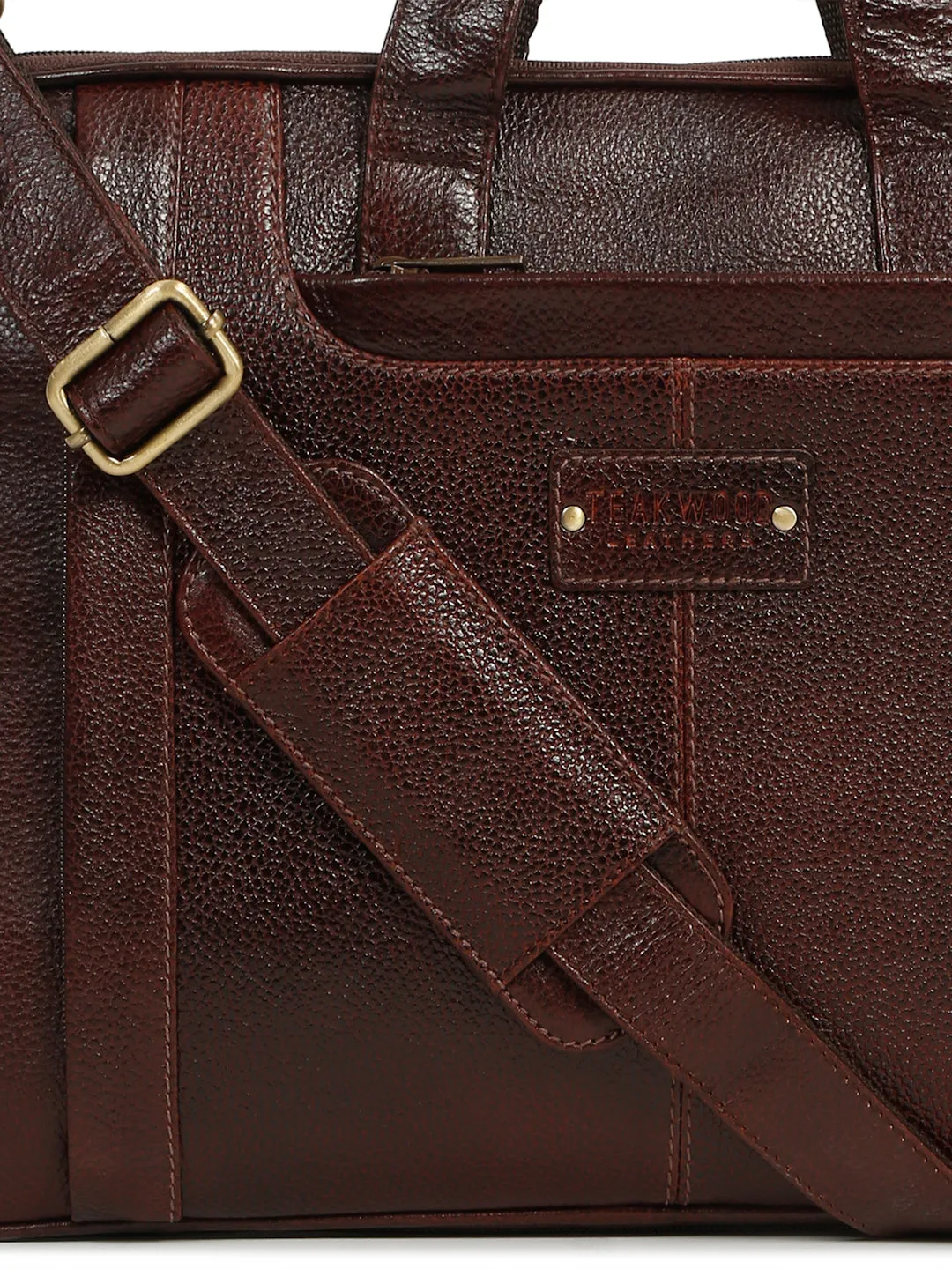 Unisex Brown Leather taxtured laptop Bag