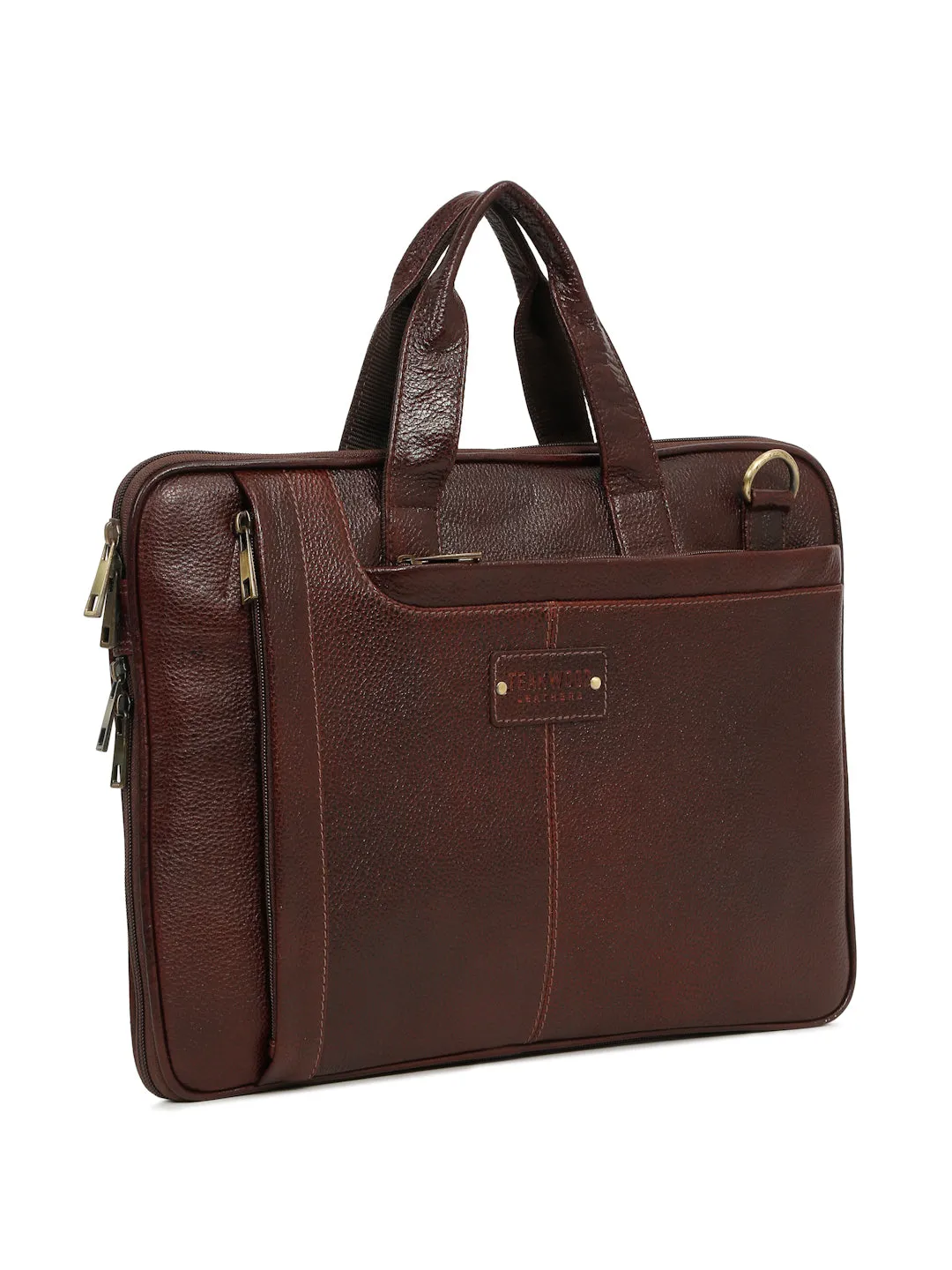 Unisex Brown Leather taxtured laptop Bag