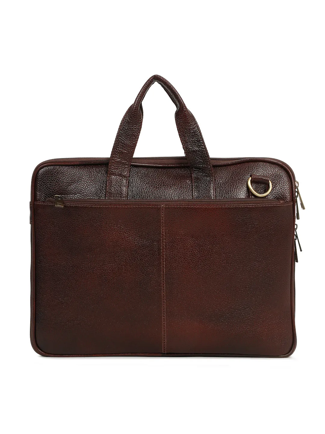 Unisex Brown Leather taxtured laptop Bag