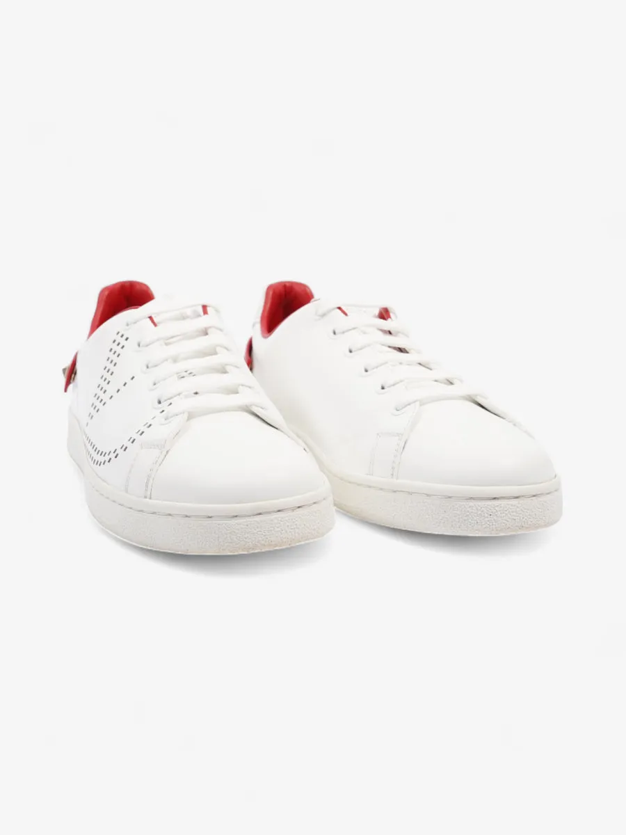 V Logo Sneakers  White / Red Leather EU 38 UK 5