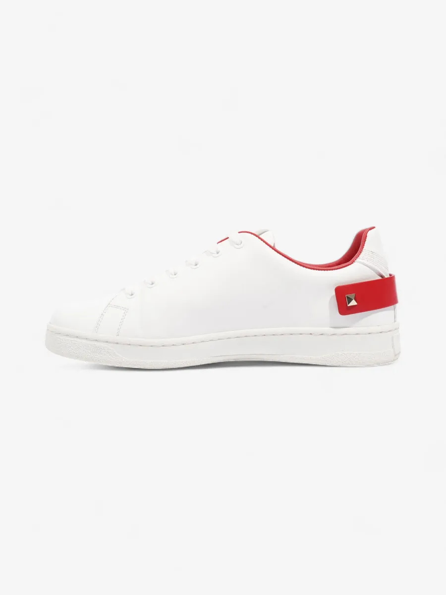 V Logo Sneakers  White / Red Leather EU 38 UK 5