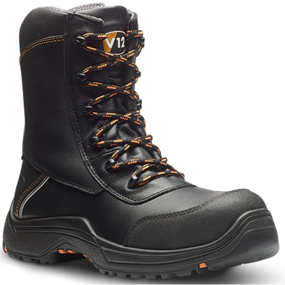 V12 Vtech E1300.01 Defiant Black High Leg Zip Side Safety Boot HRO S3 SRC