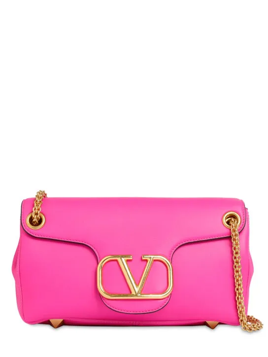 Valentino Garavani   Stud & logo leather shoulder bag 