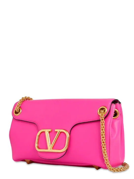 Valentino Garavani   Stud & logo leather shoulder bag 