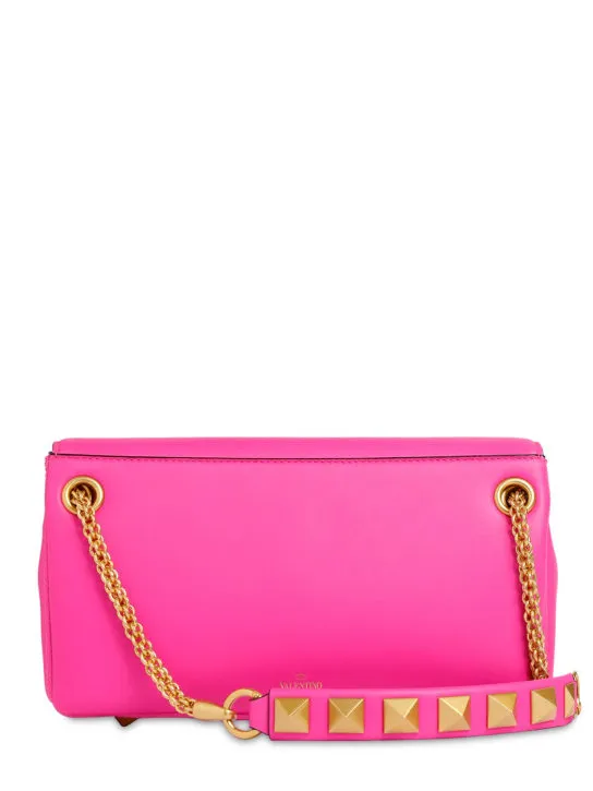 Valentino Garavani   Stud & logo leather shoulder bag 