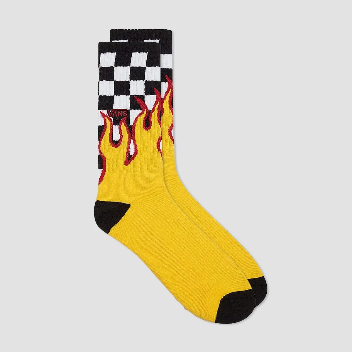 Vans Flame Check Crew Socks Black/White Check/Flame