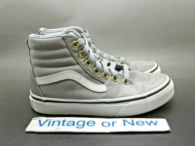 Vans sk8 hi grey nylon skate shoe youth sz 13