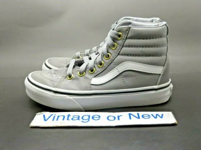 Vans sk8 hi grey nylon skate shoe youth sz 13