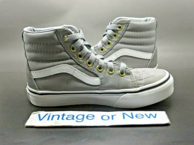 Vans sk8 hi grey nylon skate shoe youth sz 13