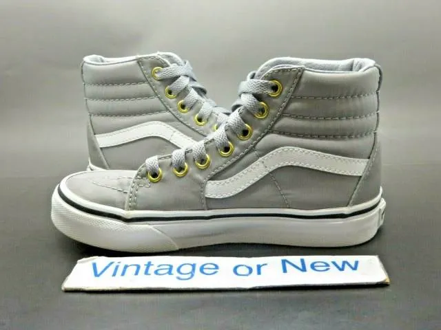 Vans sk8 hi grey nylon skate shoe youth sz 13