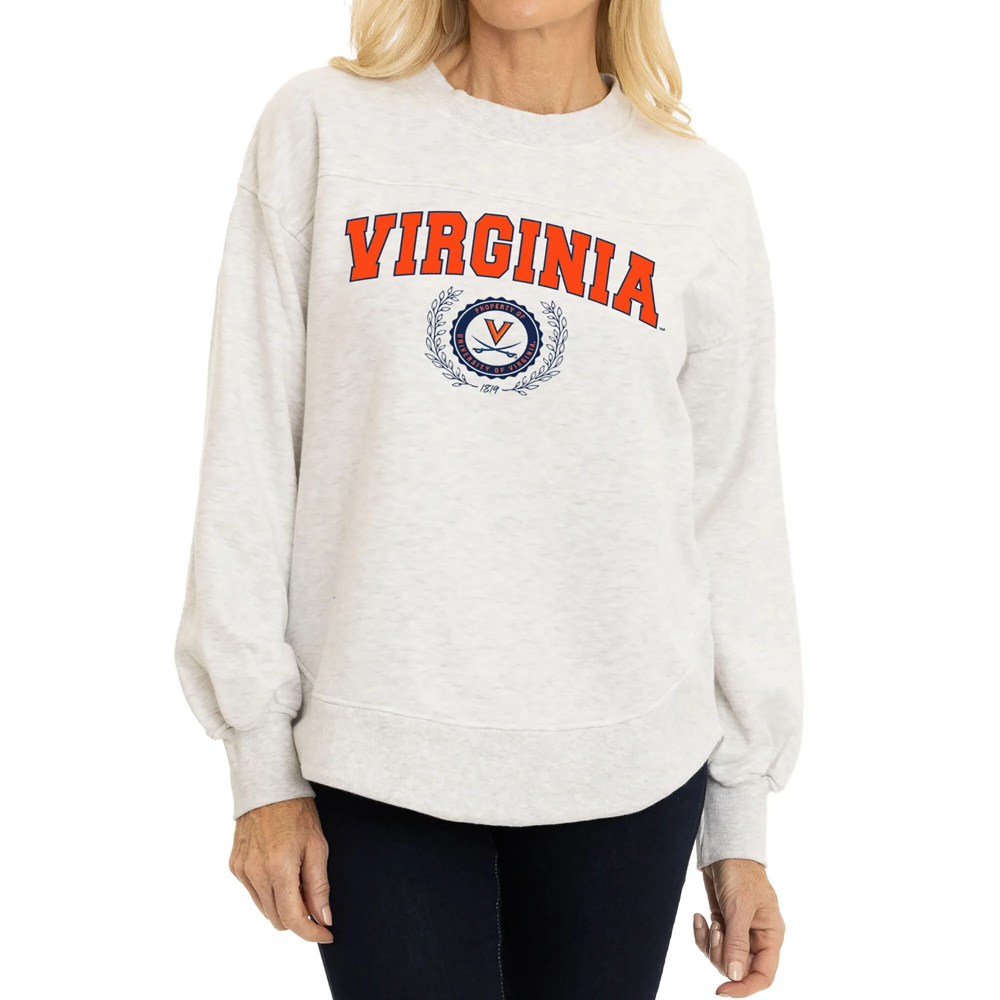 Virginia Cavaliers Women's Oatmeal Yvette Pullover Sweatshirt