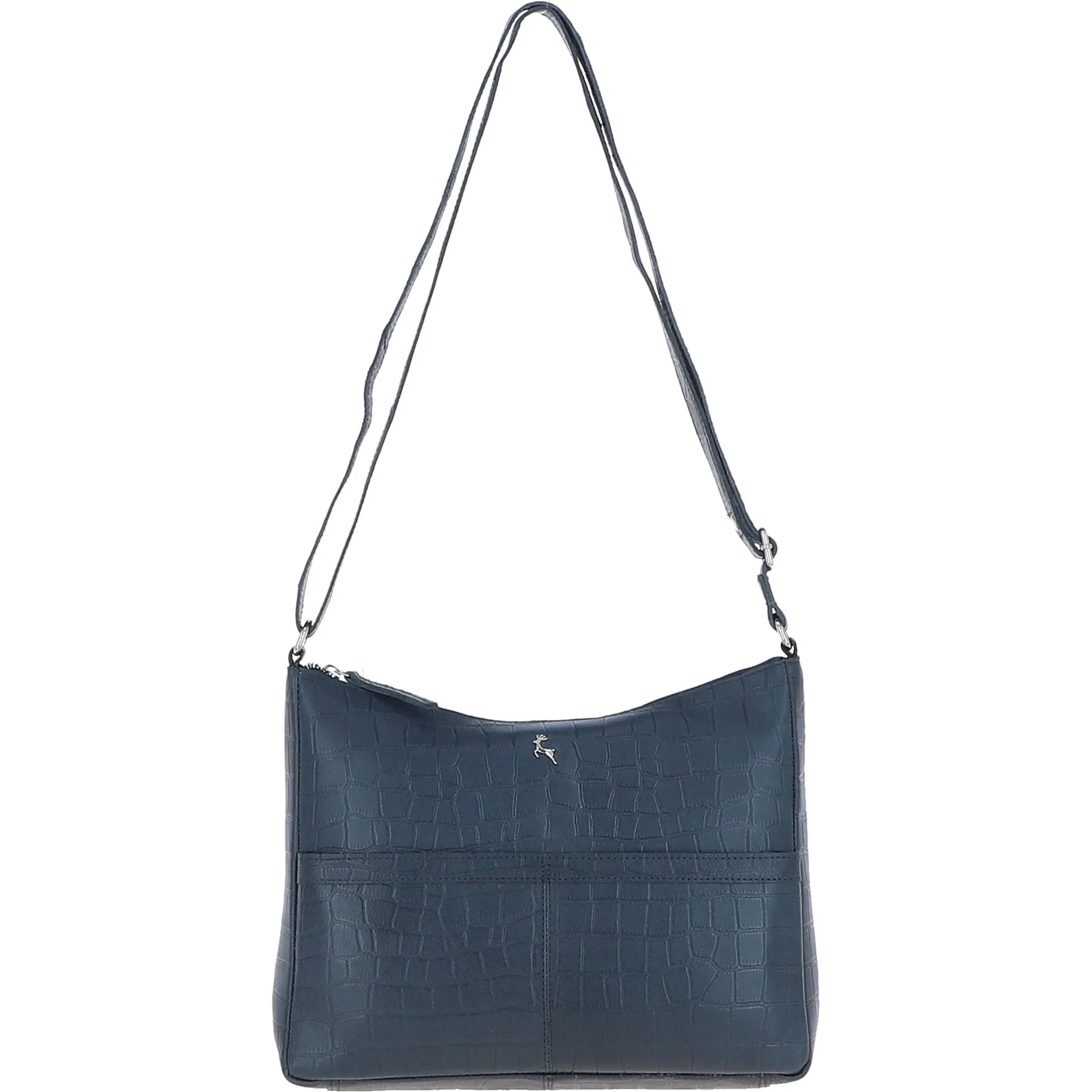 Vittoria Croc Print Leather Shoulder Bag Navy/croc: MC4