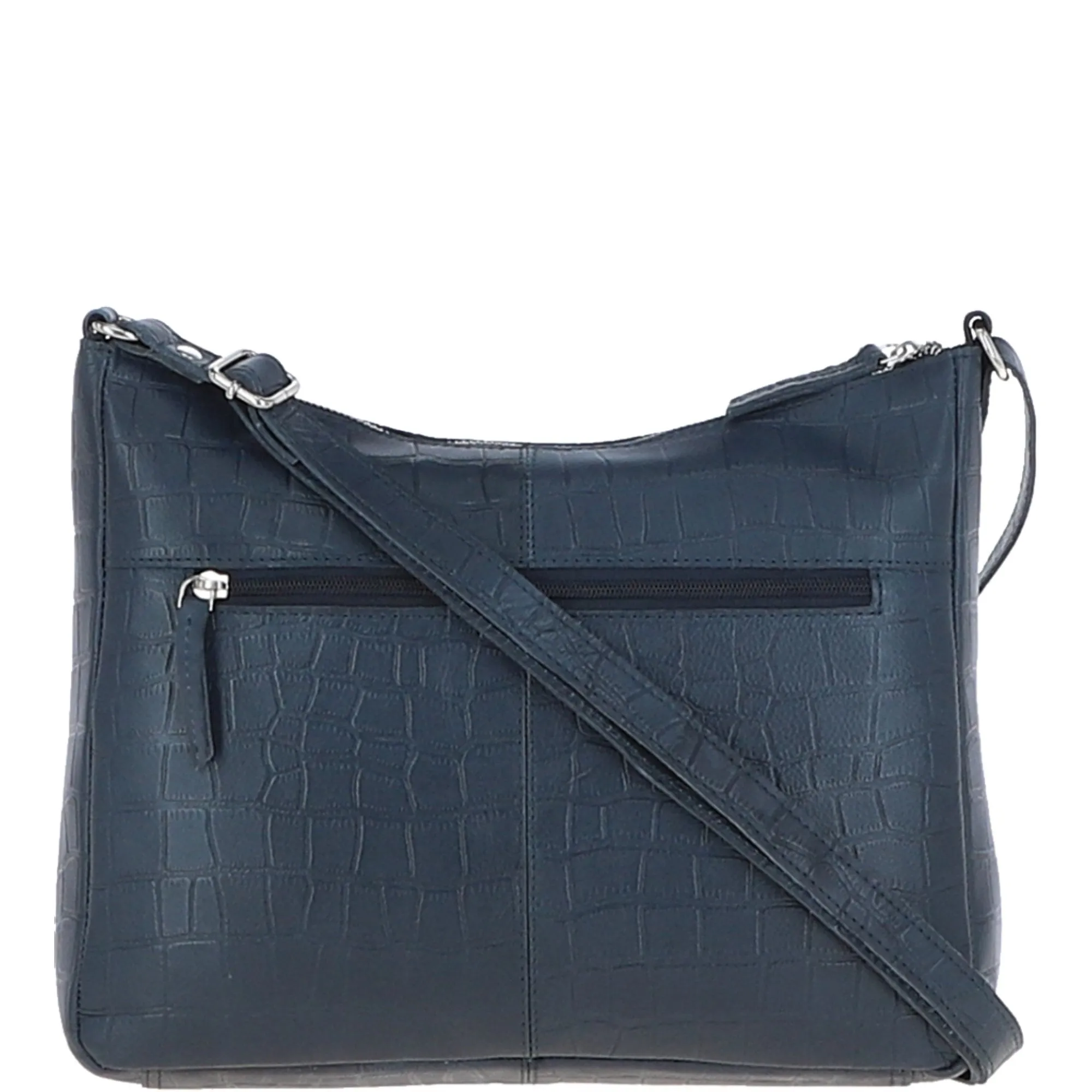 Vittoria Croc Print Leather Shoulder Bag Navy/croc: MC4