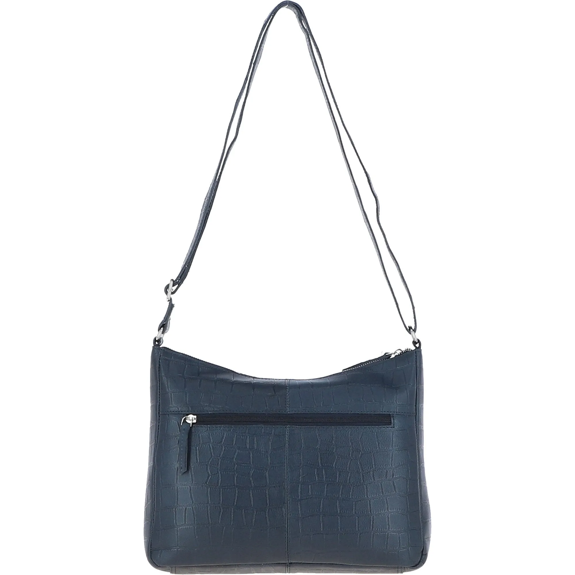 Vittoria Croc Print Leather Shoulder Bag Navy/croc: MC4