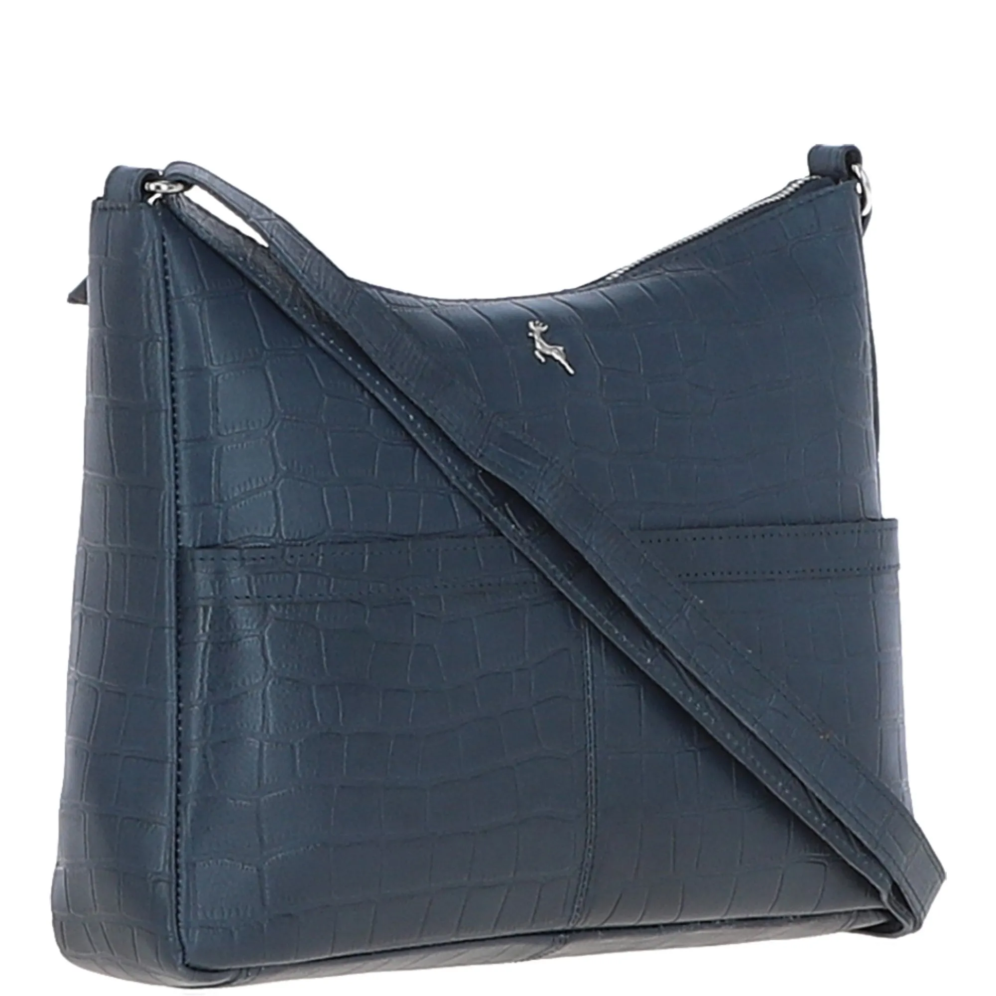 Vittoria Croc Print Leather Shoulder Bag Navy/croc: MC4