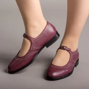 Wednesday Women's Vintage Mary Jane Shoes (Merlot)