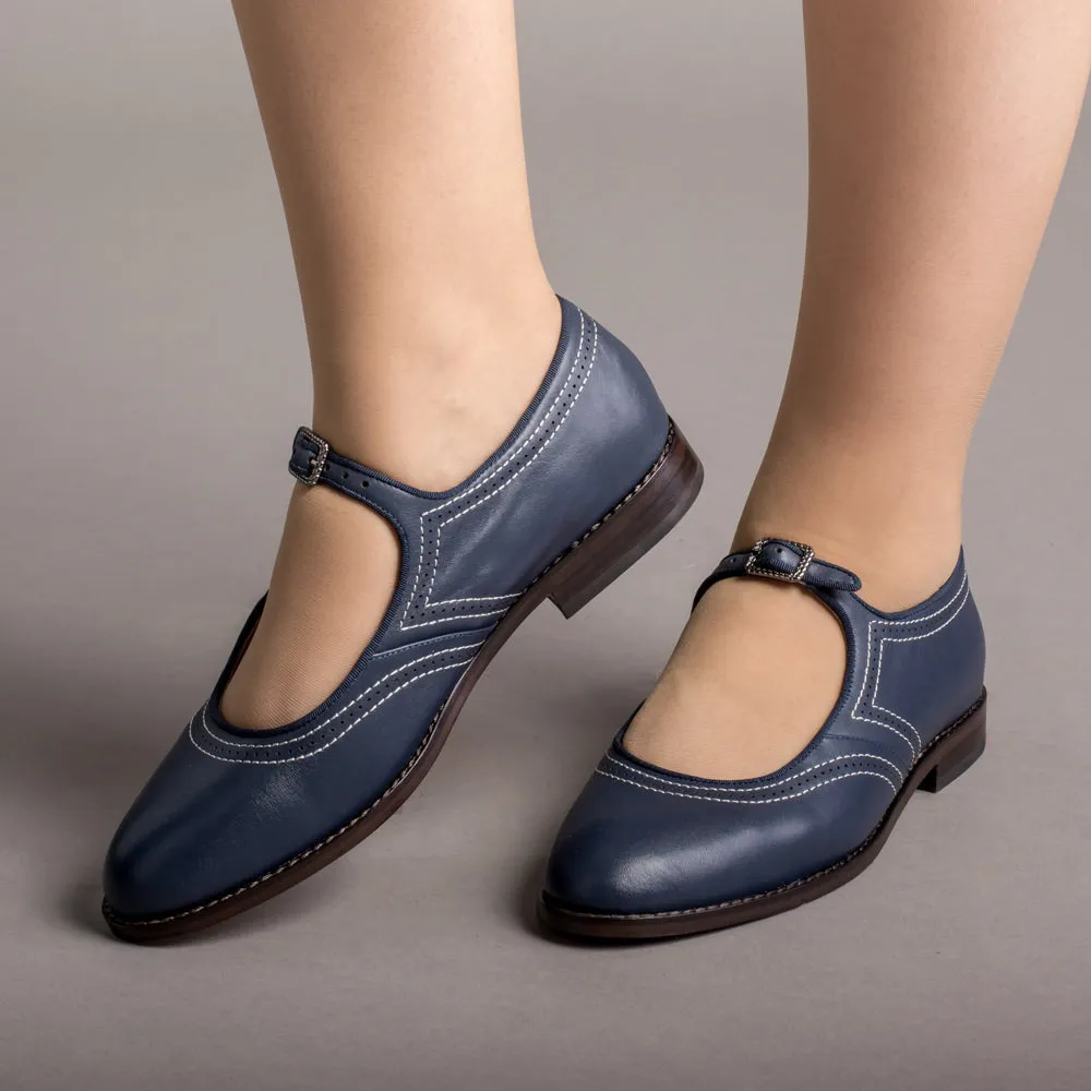 Wednesday Women's Vintage Mary Jane Shoes (Navy)