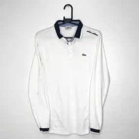 White Long Sleeved Lacoste Polo - VintageVera