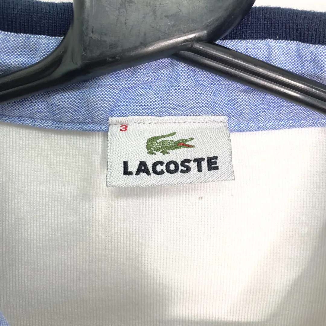 White Long Sleeved Lacoste Polo - VintageVera