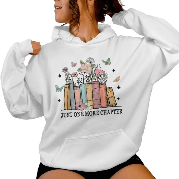 Wildflower Floral Book Just One More Chapter Women Hoodie