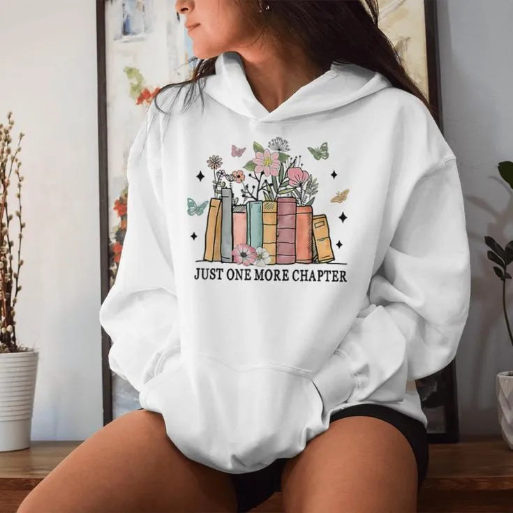 Wildflower Floral Book Just One More Chapter Women Hoodie