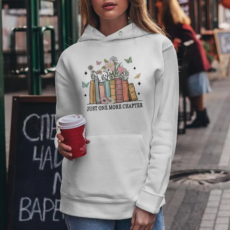 Wildflower Floral Book Just One More Chapter Women Hoodie