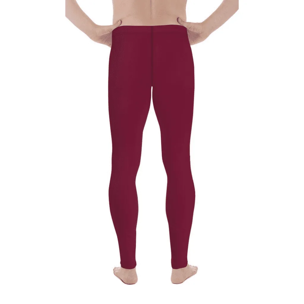 Wine Burgundy Men's Leggings