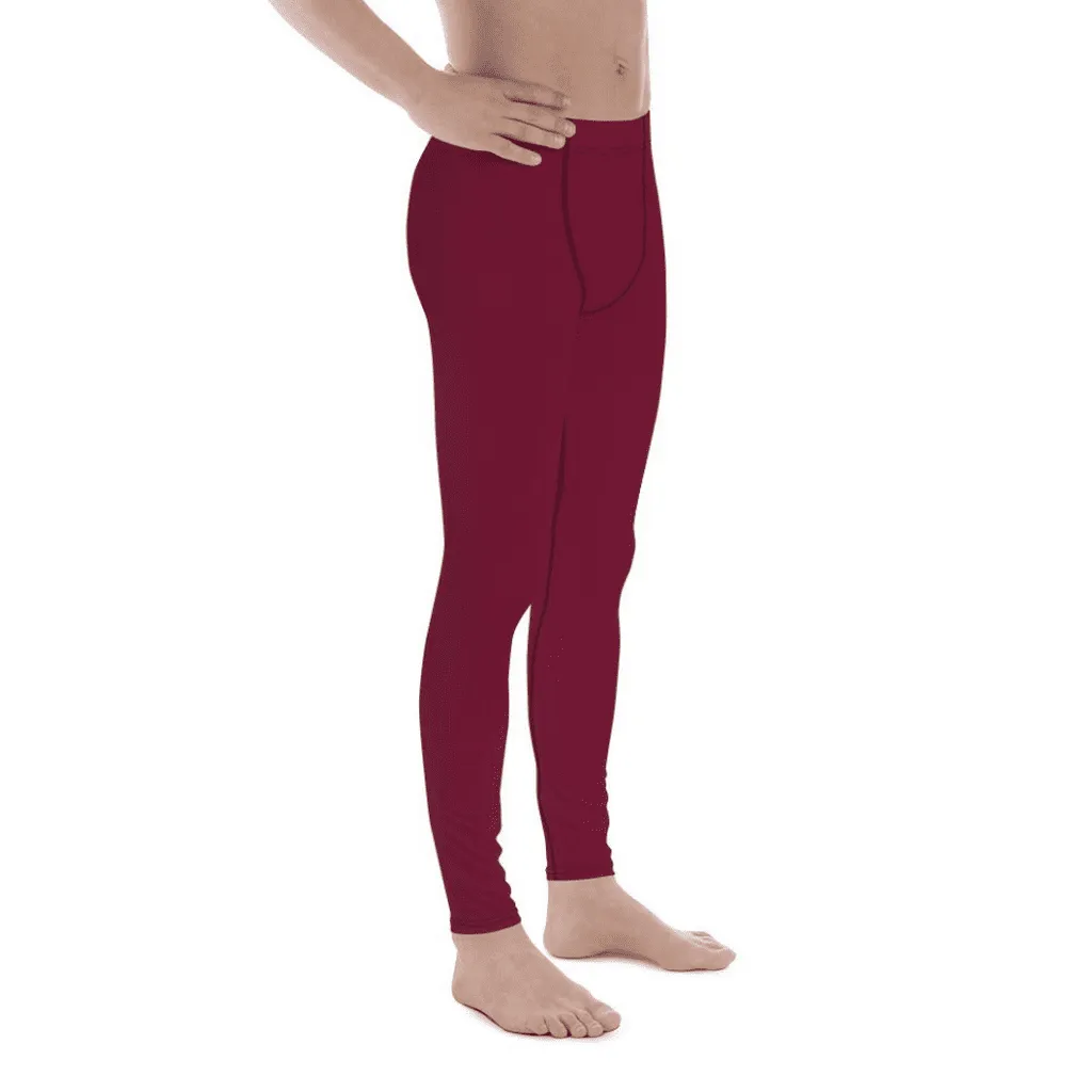 Wine Burgundy Men's Leggings