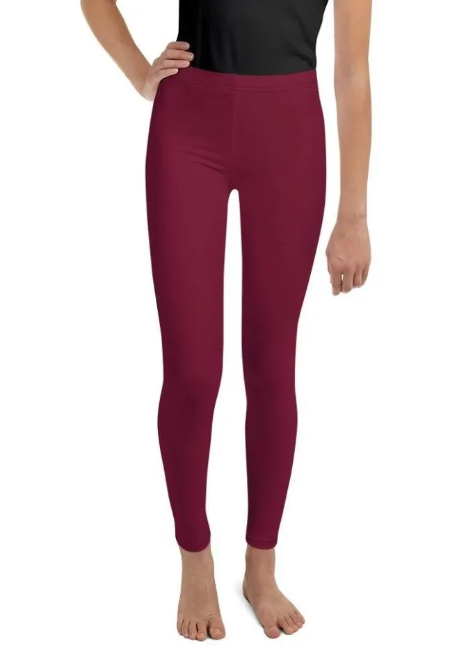 Wine Burgundy Youth Leggings