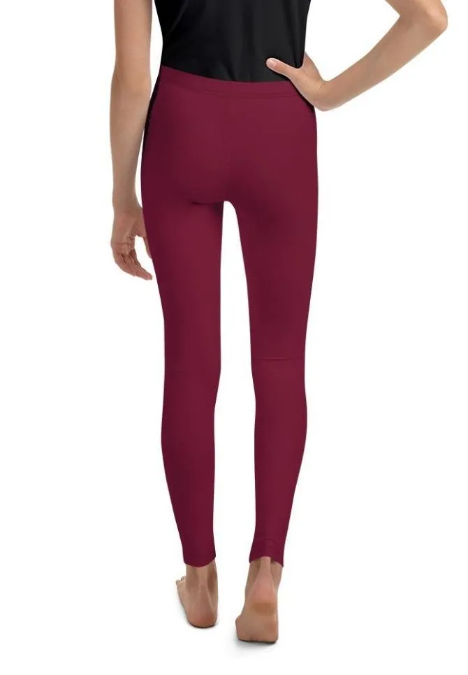 Wine Burgundy Youth Leggings