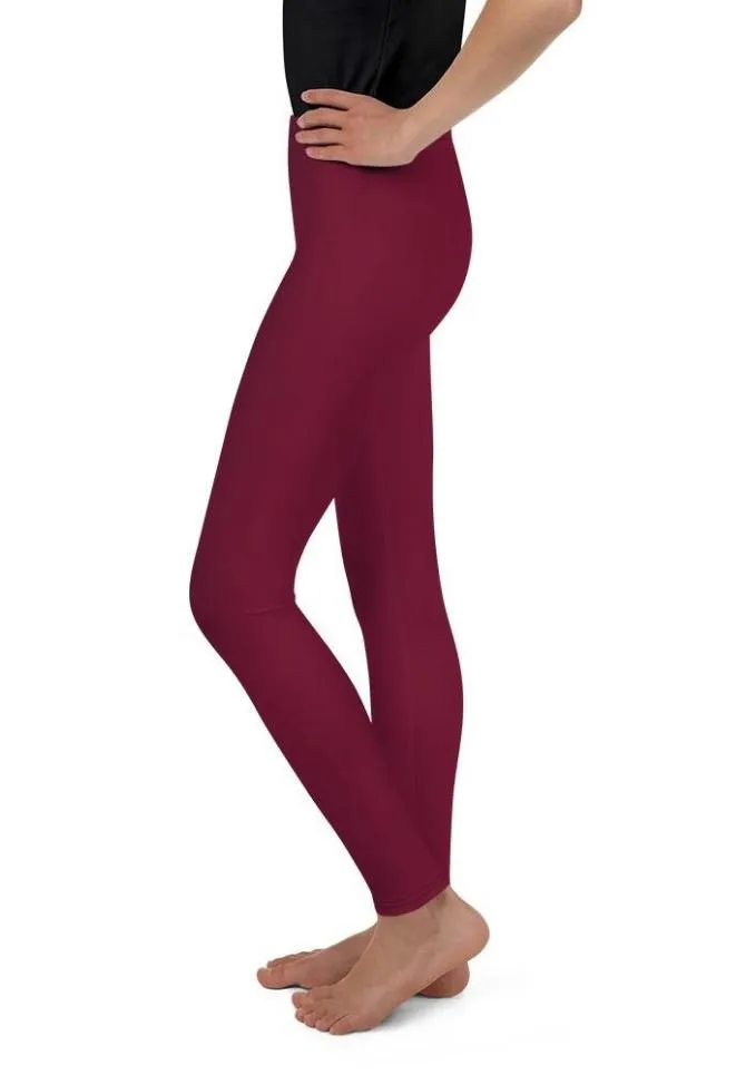 Wine Burgundy Youth Leggings