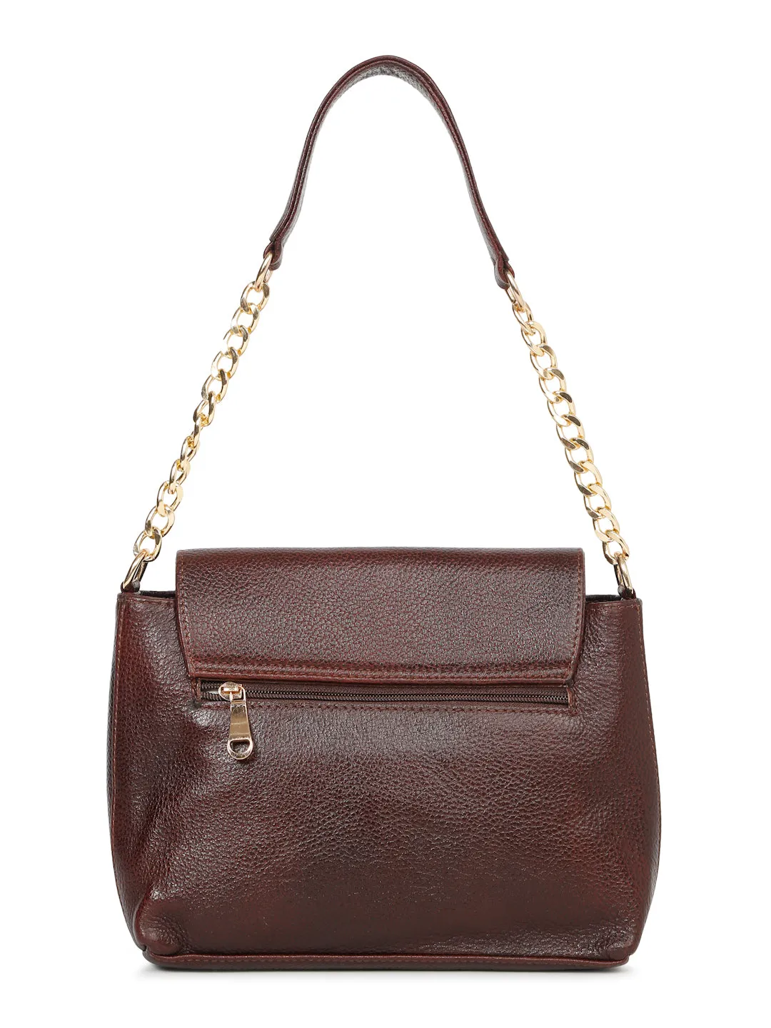 Women Brown Texture Leather Sling bag