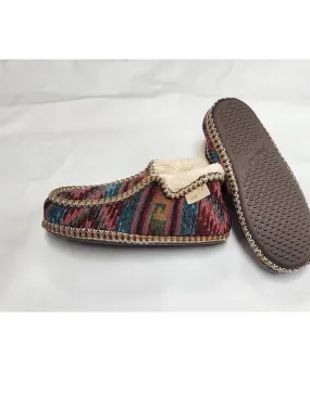 Womens Burgundy Aztec Sophia Ankle Slipper