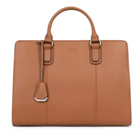 Women's tan hexagonal leather handbag 469996