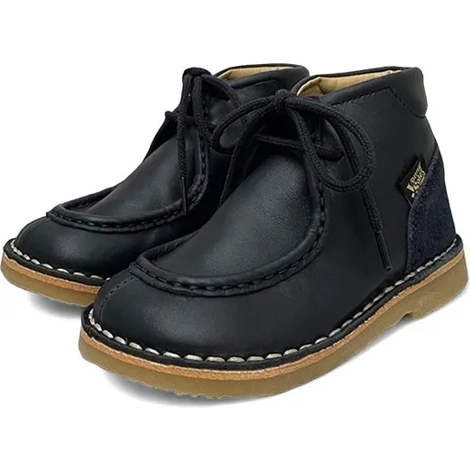 Young Soles Boomer Wallabee Boot, Navy Leather