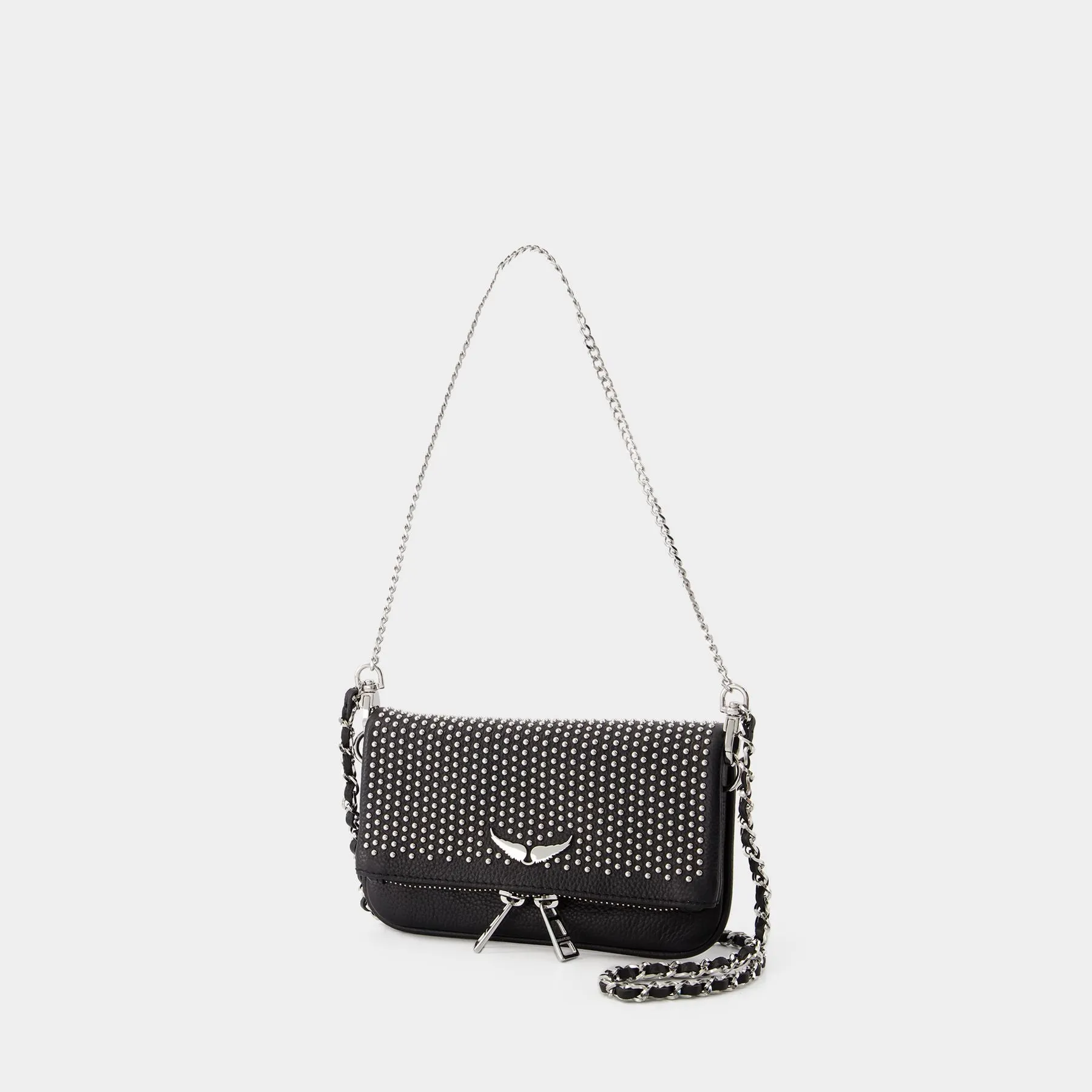 Zadig & Voltaire  Rock Nano Plumetis Hobo Bag - Zadig & Voltaire - Leather - Black