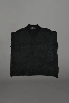 ZAMBESI   ALPACA CROPPED VEST IN CARBON, W24