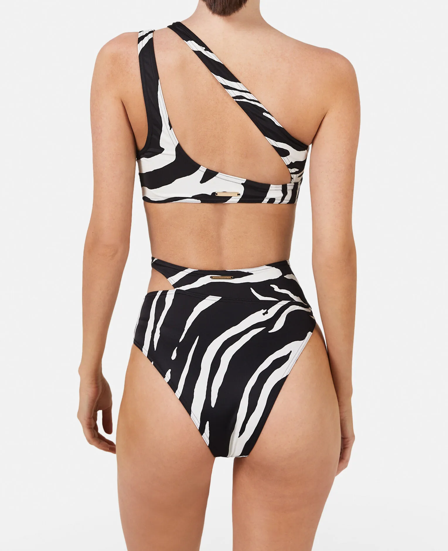 Zebra Print Cut-Out Bikini Top