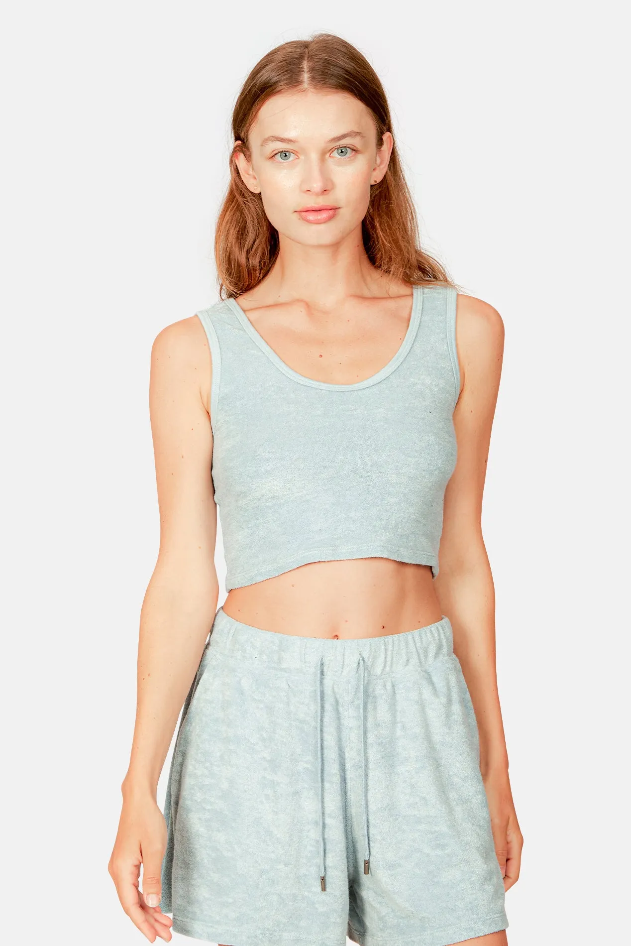 Zo Cropped Tank Ocean Blue