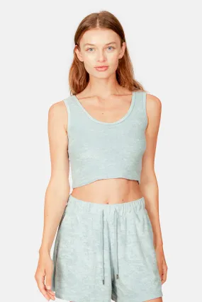 Zo Cropped Tank Ocean Blue